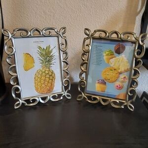🌺 Elegant Matching Bronze Photo *2* Frame Set